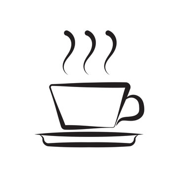 Coffee cup logo images design on white background. Vector illustration EPS 10.
