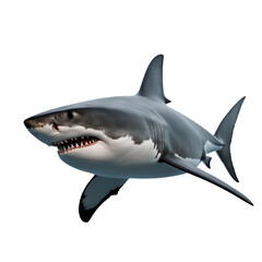 Obraz premium shark isolated on transparent background, great white shark png, ocean predator