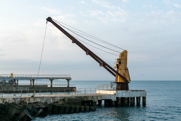 cranes in the harbor