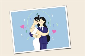 Wedding picture of LGBT Couple.