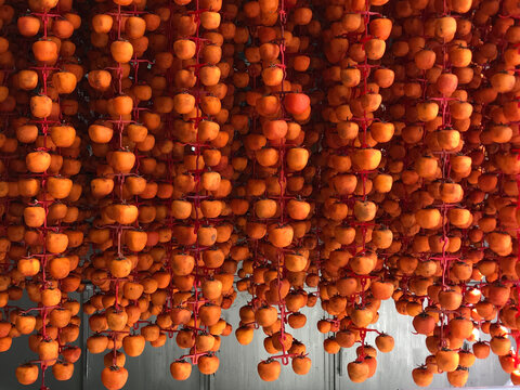 Dried persimmon during production