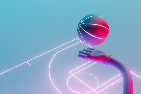 playing basketball concept