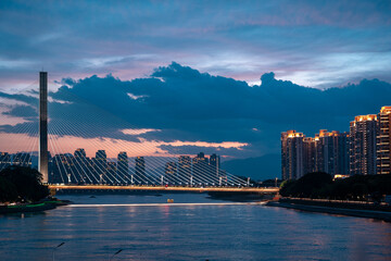 Fototapeta premium Fuzhou City skyline at night