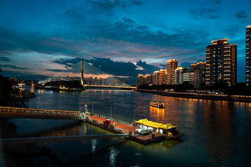 Fuzhou City skyline at night