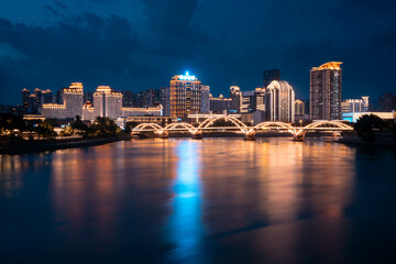 Fototapeta premium Fuzhou City skyline at night