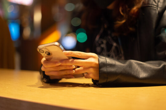 Girl Texting On Her Phone