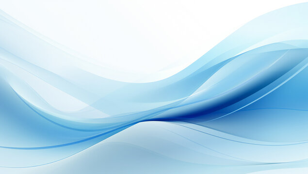 Smooth clean blue abstract background, with curved lines and shapes © Adrian Grosu