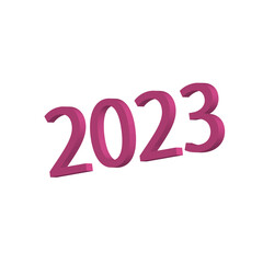 2023 Number Year Pink Graphic