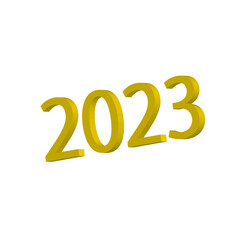 2023 Number Year Gold Yellow Graphic