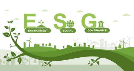 Foto op Plexiglas Banner ESG icons environment society and governance ESG concepts about environment society © Benjamas