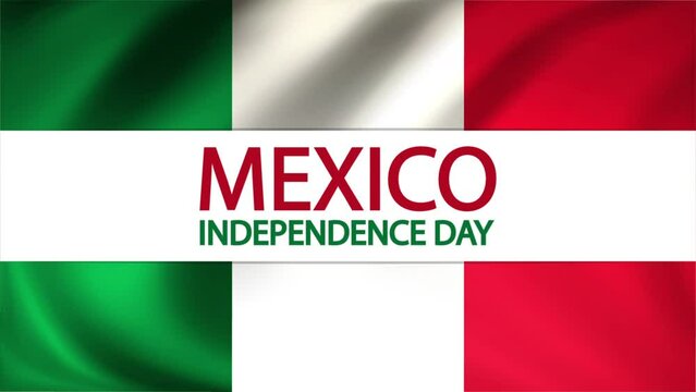 Mexico independence day flag typography, art video illustration.