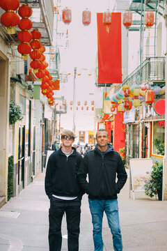 Father and Son Street Portrait in Chinatown San Francisco