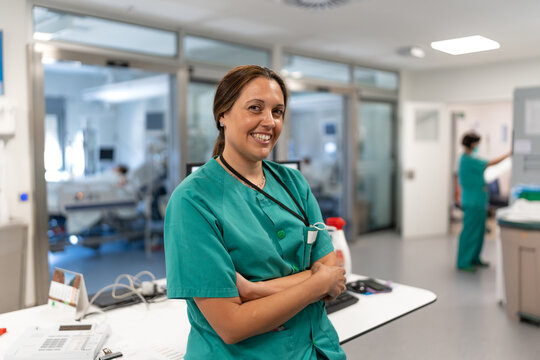 portrait of a smiling nurse at the hospital
