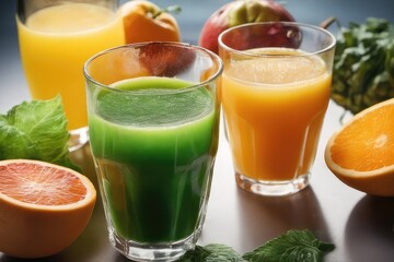 Fototapeta premium juice and fruits