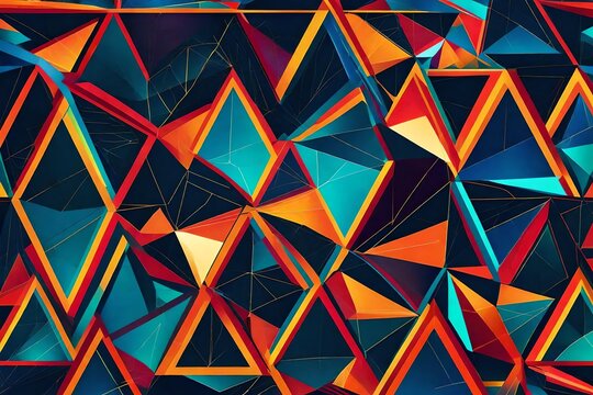 abstract geometric background with seamless pattern - Generative AI