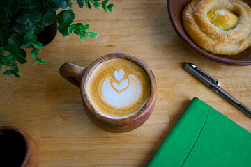 Obraz na płótnie Canvas bread and coffee