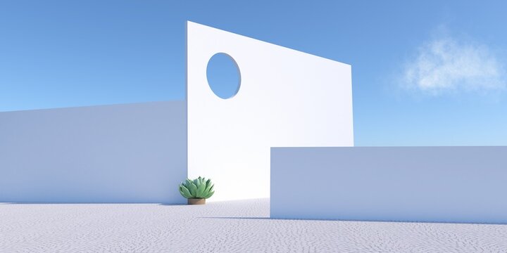 White wall and ball