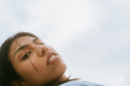 Captivating Sky Gaze Portrait