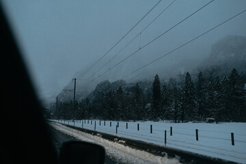 Snowy Landscape and cables