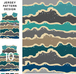 Abstract wavy concept vector jersey pattern template for printing or sublimation sports uniforms football volleyball basketball e-sports cycling and fishing Free Vector.