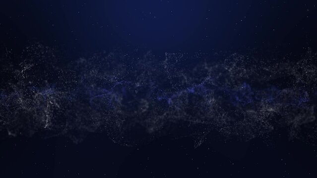 Abstract technology futuristic digital concept lighting particles blue background. Big Data Visualization. 3D Virtual Space VR Cyberspace. Crypto Currency. innovation internet network connection,