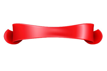 3D Glossy Red Blank Plastic Ribbon Label, Generative Ai