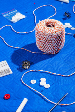 Tailors yarn and buttons