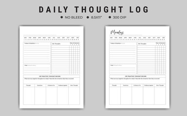 Daily Thought Log vector template