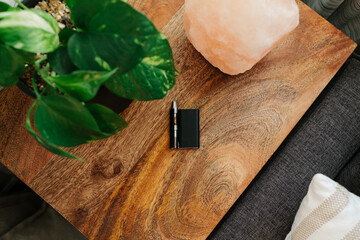 Cannabis vape cartridge on endtable