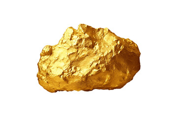 Isolated Gold Nugget on White Background, Generative Ai