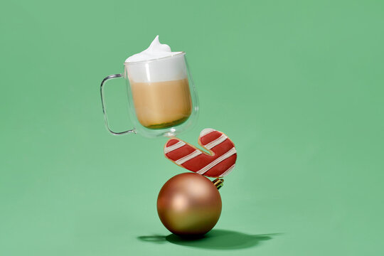cup of tea latter with christmas balls