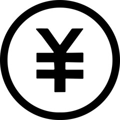 Black and white Chinese currency symbol
