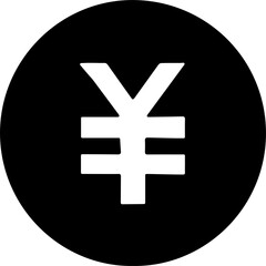 Black and white Chinese currency symbol 1