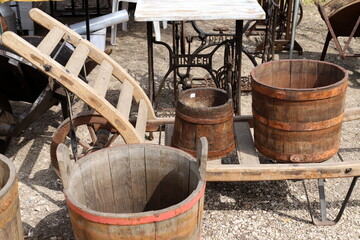 Old and antique items are sold at a flea market in Israel.