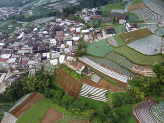 The beauty of the landscape and architecture of the arrangement of terraced houses in the tourist area of ​​Nepal van Java, Butuh Hamlet, Temanggung Village, Kaliangkrik District, Magelang, Central Ja