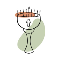 Doodle baptism. Baptistery for baptism. Baptize a baby. Catholicism. Christianity