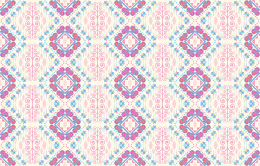 Geometric ethnic oriental seamless pattern traditional Design for background,carpet,wallpaper,clothing,wrapping,Batik,fabric,Vector illustration.embroidery style.