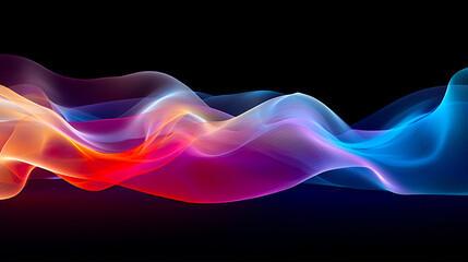 Abstract neon rainbow light wave background