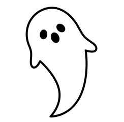 Cute kawaii ghost halloween cartoon outline icon