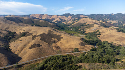 Aerial View of Santa Lucia Mountains near Cayucos, San Luis Obispo County 