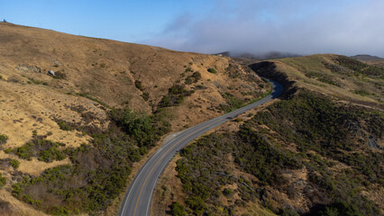 Aerial View of Old Creek Road, Cayucos, Santa Lucia Mountains, San Luis Obispo County 