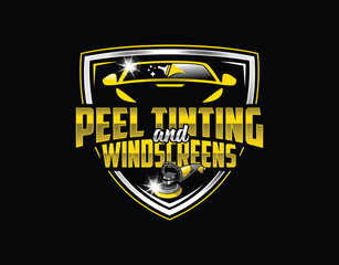 Automotive car window tint logo design. logo template for auto glass and tint specialist