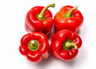 Red sweet bell peppers isolated