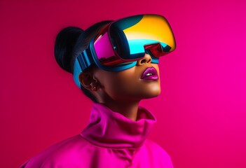 girl with futuristic vr glasses