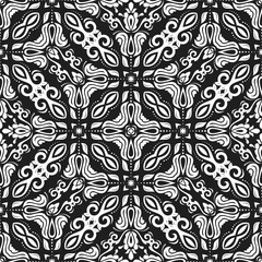 Orient vector classic pattern. Seamless abstract background with vintage elements. Black and white pattern. Ornament for wallpapers and packaging