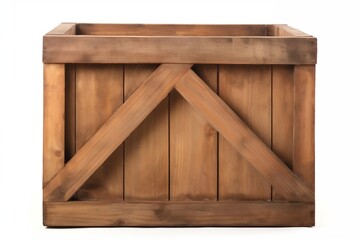 Old Closed Wooden Crate Isolated on transparent Generative AI