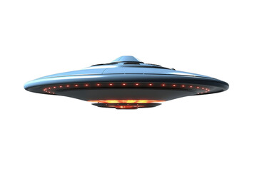 Realistic UFO Isolated on transparent Background, Generative AI