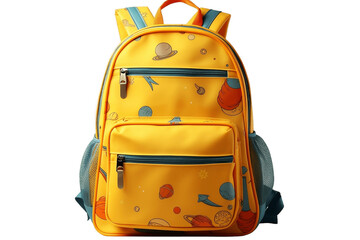 School Backpack Isolated on Transparent Background. Generative AI