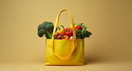 tote bag with fresh vegetables