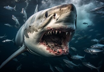 Obraz premium Great White Shark Close up Shot